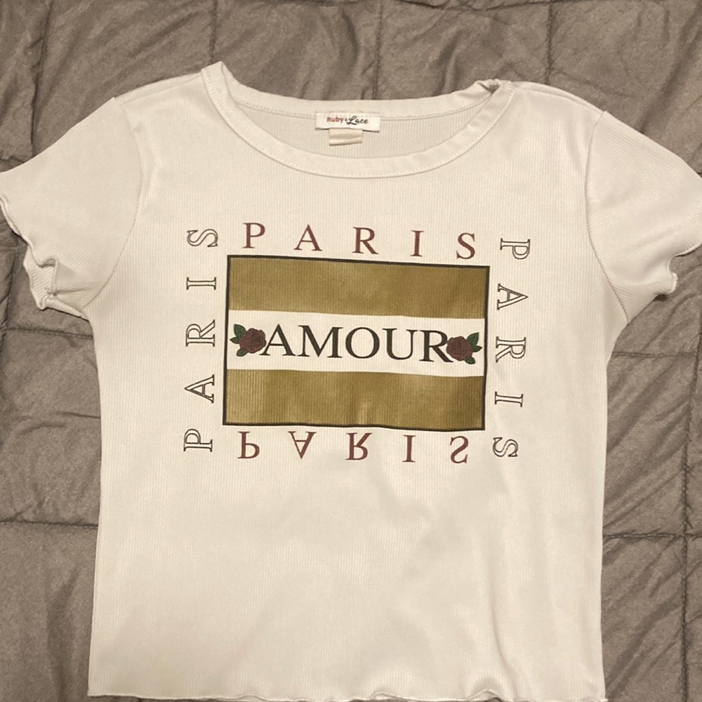 Cropped White Paris Shirt